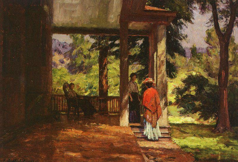 Theodore Clement Steele Woman on the Porch Sweden oil painting art
